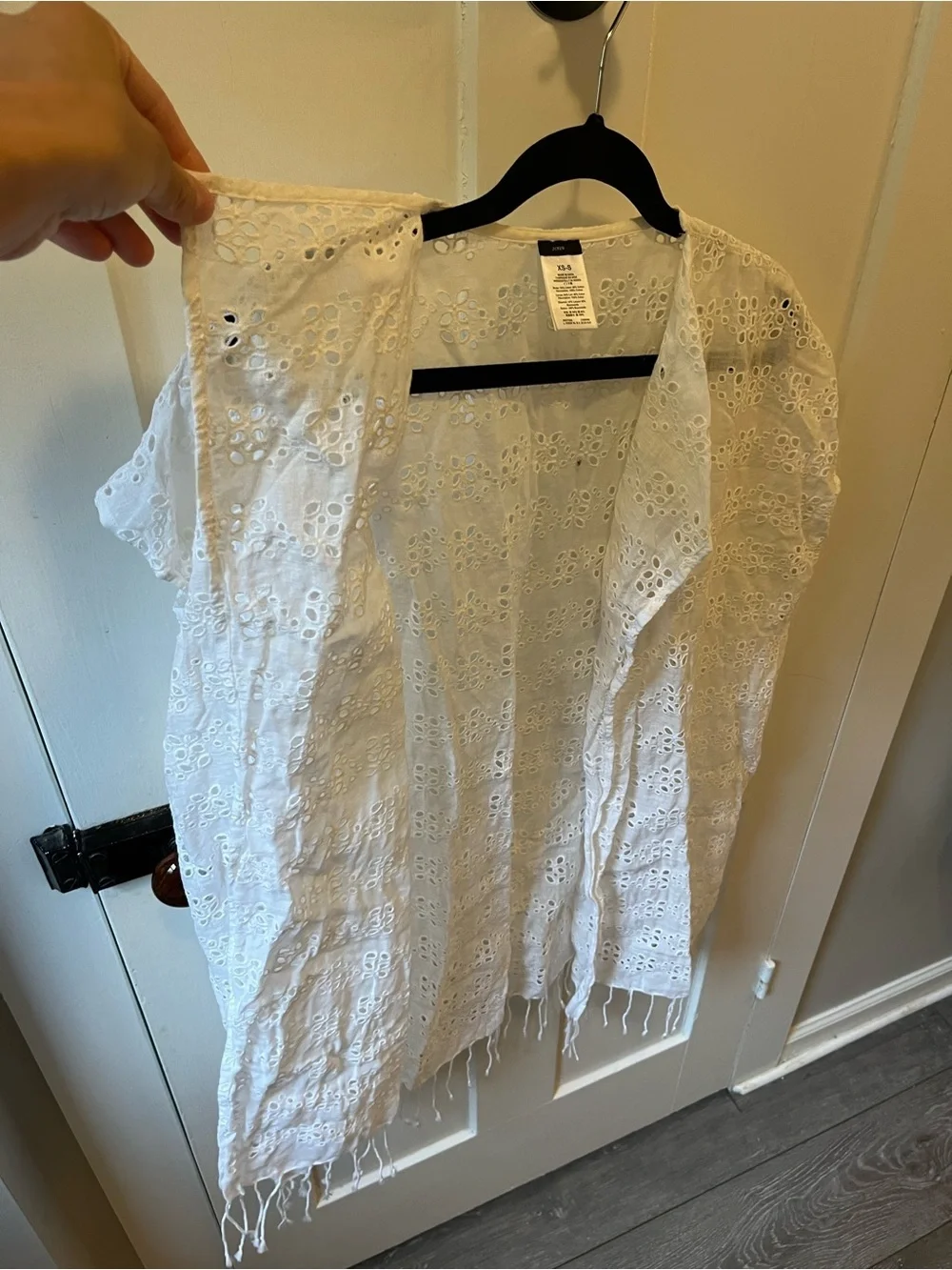 J. Crew eyelet beach swim poncho Open Front Linen and Cotton Size XS - S